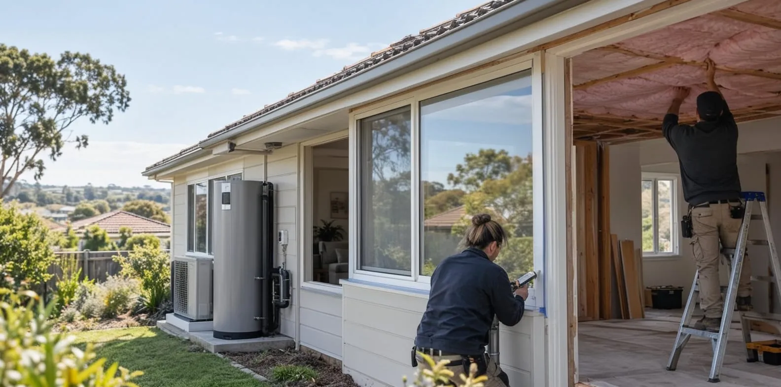 Older Australian home being upgraded with insulation and other energy-efficiency improvements.